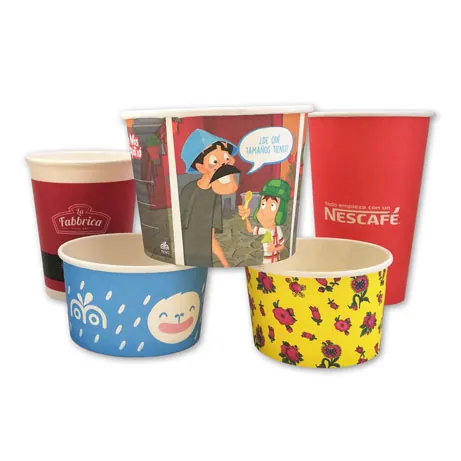 Vasos de papel impresos para bebidas y helado fabricados por FIPSA